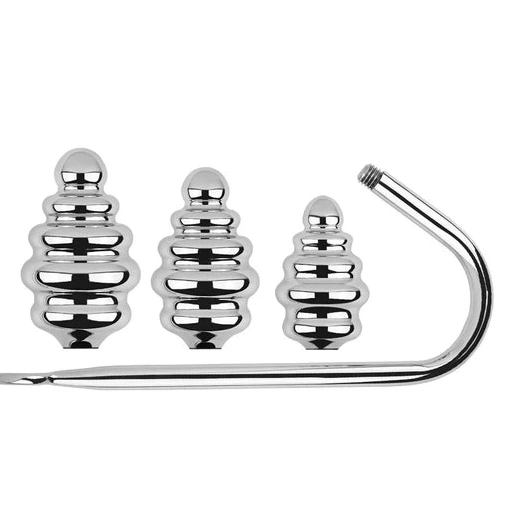 Anal Hooks Set GreatBenefit 8826 Anal Screw-in Hook Ribbed 0809